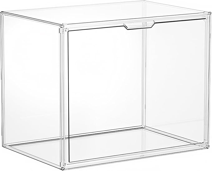 Clear Stackable Storage Bins, Acrylic Display Case, Acrylic Boxes with Lids, Magnetic Lid Storage Bins for Handbags & Purse, Large Figures Collectibles, Storage Bins for Home Organization(1 Pack)