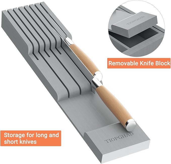 Bamboo-Silverware-Drawer-Organizer-Kitchen, Grey