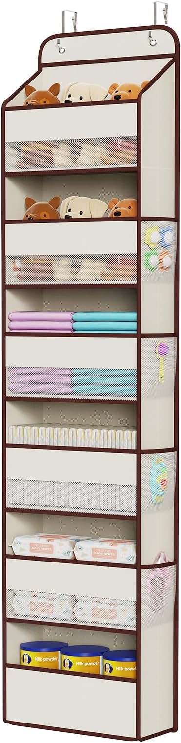 6 Tier Over The Door Organizer With 8 Mesh Side Pockets