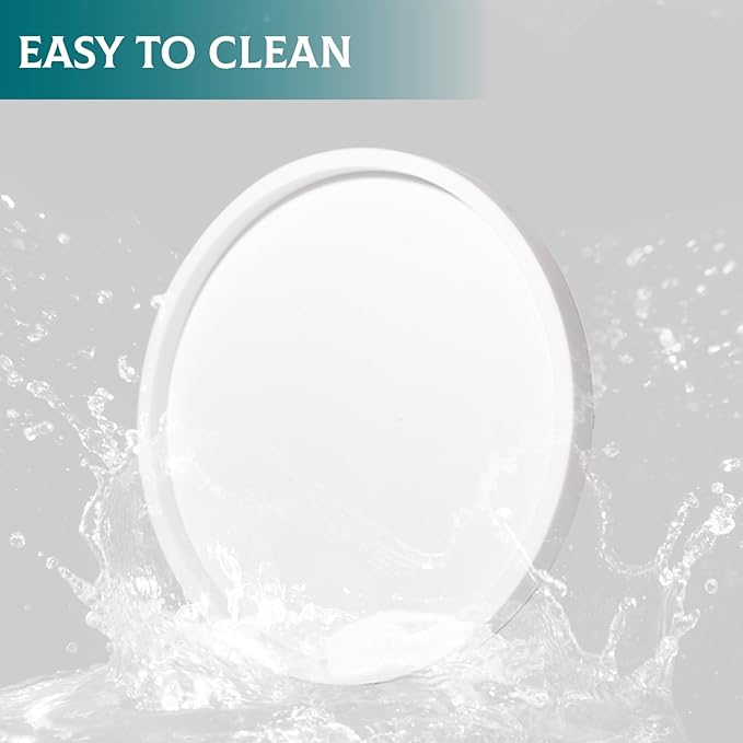 Silicone Bathroom Tray Round Vanity Tray Decorative Soap Holder Kitchen Countertop Organizer Coffee Table Decor for Candle, Perfume, Plant, 12 Inch, White