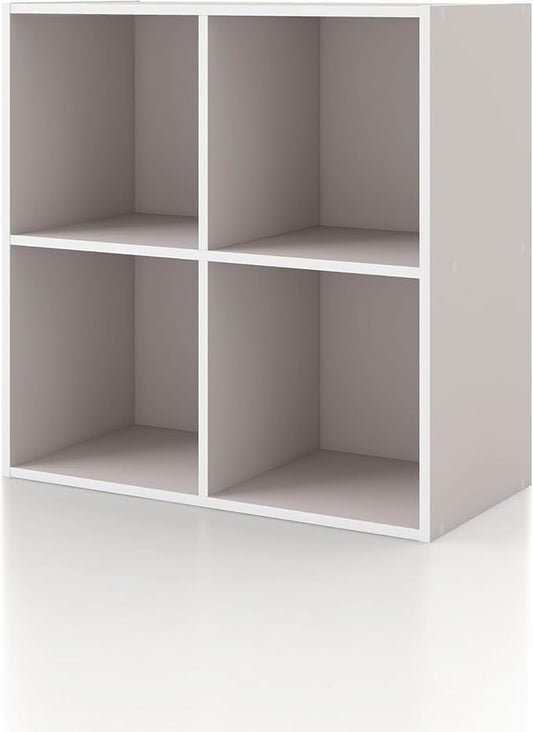 Homes, Inside + Out Apexa 4-Cube Storage Organizer Shelves, Taupe Grey