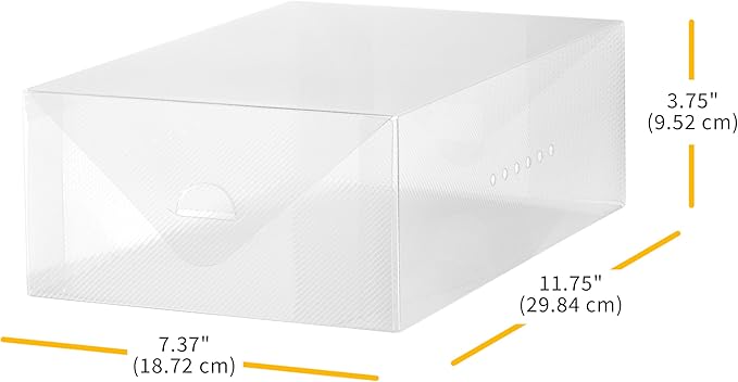 Whitmor Clear-Vue Women's Shoe Box - Heavy Duty Stackable Shoe Storage - Clear - Set of 8