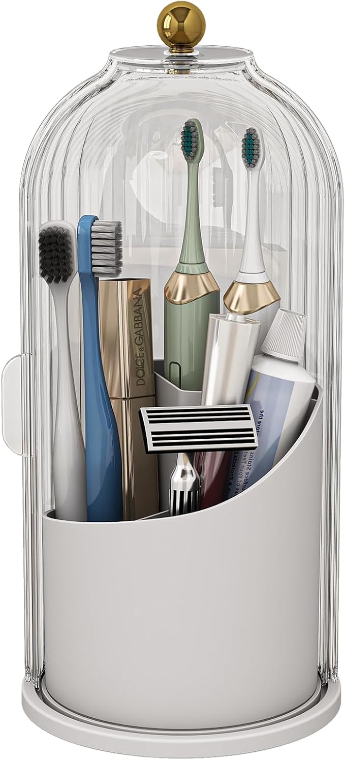 Dustproof Toothbrush Holders with Cover, Transparent