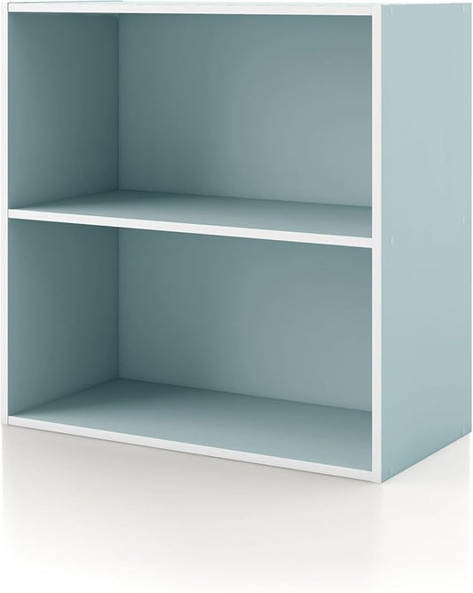 Homes, Inside + Out Apexa 2-Tier Cube Storage Organizer Shelves, Light Blue