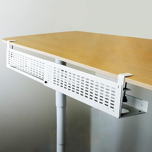 Under Desk Cable Management Tray Kit, White/Beige
