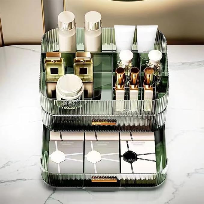Stackable Makeup Organizer Drawers, Nail Care -Green