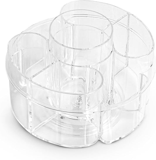 Small 360 Rotating Makeup Organizer, Round - Clear