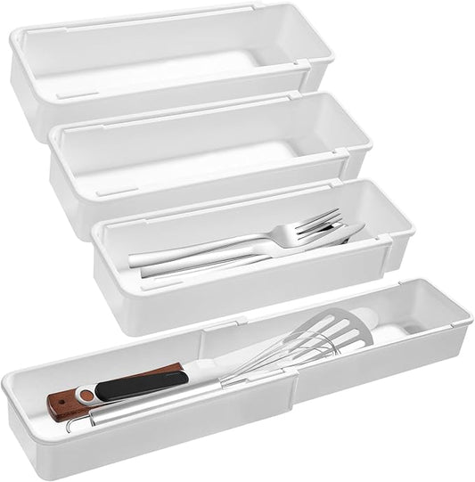 Drawer Organizers Set, 4-Pack Expandable Drawer Dividers for Bedroom, Bathroom