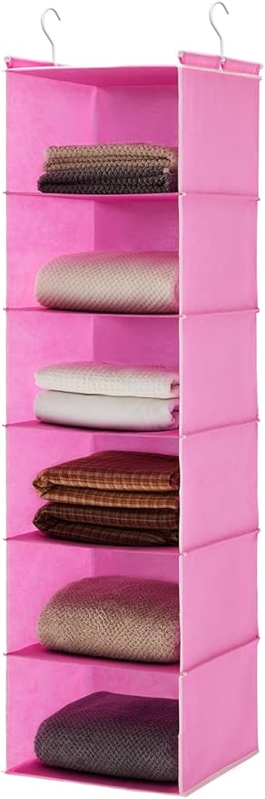 Houser 6-Shelf Hanging Closet Organizer, Pink