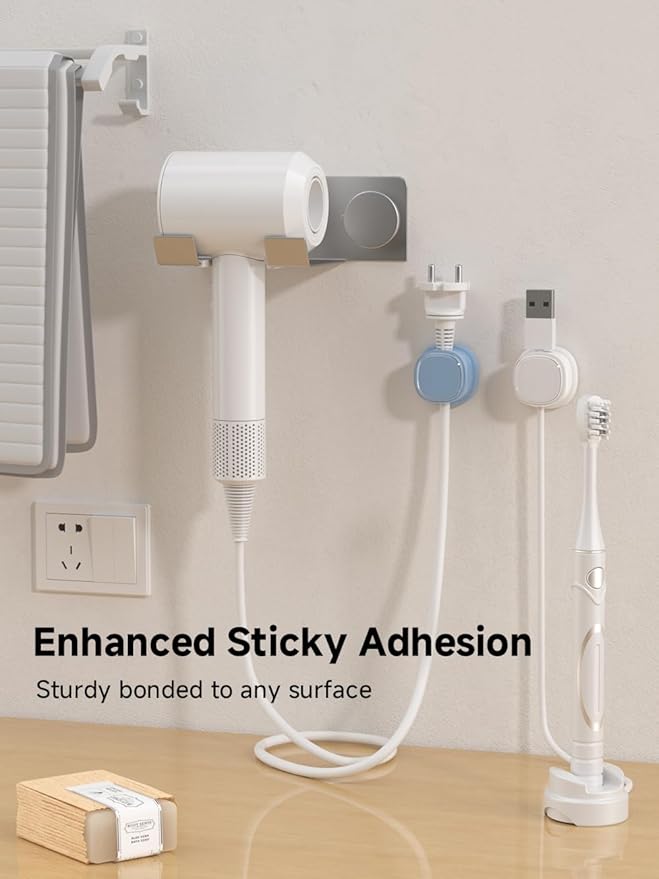 9 Pack Cord Organizer, Spring Cable Management, 9-Pack White_Blue