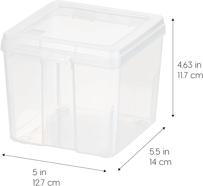 IRIS USA Food Storage Containers with Flip-Top Lid, 1.3 Qt - 10 Pack, Clear Stackable Food Containers for Kitchen & Pantry Organization, BPA-Free, Food Grade Plastic For Flour, Sugar, Dry Food, Grain