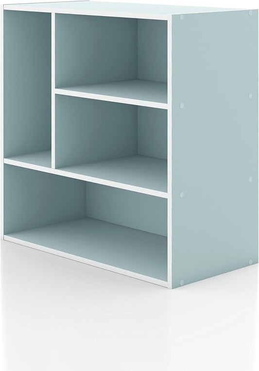 Homes, Inside + Out Apexa 4-Vertical Storage Organizer Shelves, Light Blue