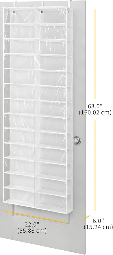 Whitmor Over The Door Shoe Shelves - 26 Sections - White