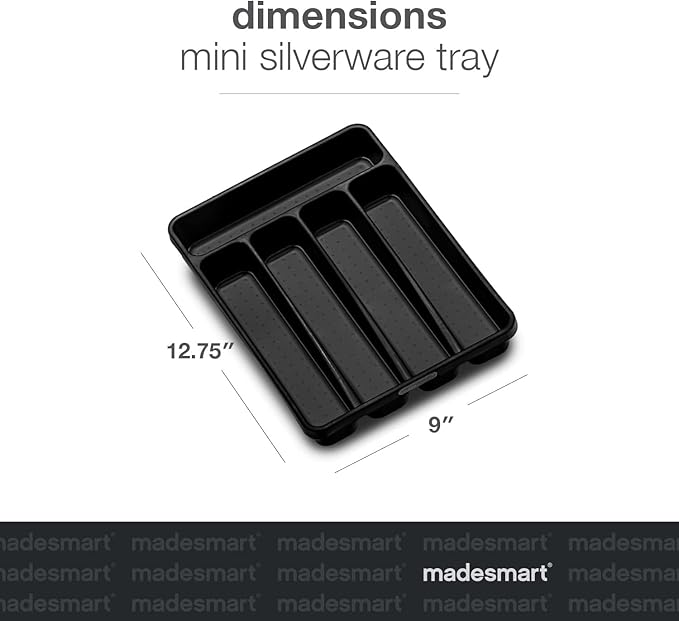 Madesmart Small Silverware Tray, Carbon