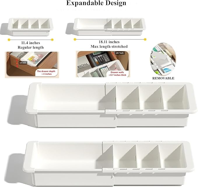 Sliding Drawer Tray with Adjustable Dividers