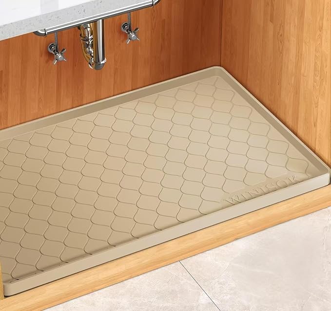 Winisok Silicone Under Sink Mat 40" x 19", Kitchen Essentials and Gadgets, Shelf Liner and Cabinet Protector, Home Organizers and Storage, Waterproof Bathroom Tray