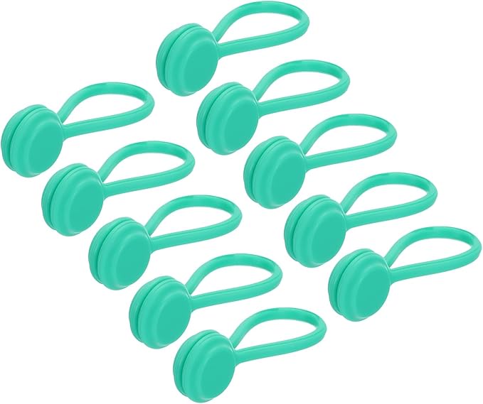 MECCANIXITY Magnetic Cable Clips 4.3 Inch x 0.6 Inch Light Blue Magnetic Cord Organizer Cable Ties Reusable Twist Ties for Home, Kitchen, Office, 10 Pcs