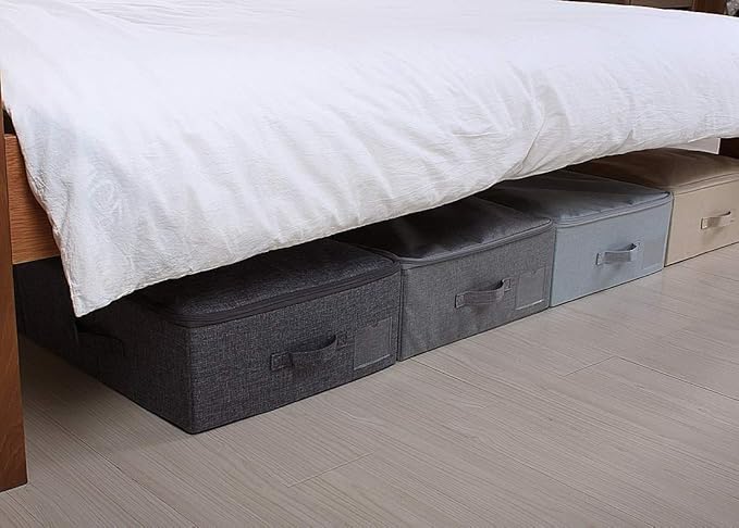 Iwill CREATE PRO Folding Washable Rigid Underbed Storage Boxes with Zip Lid