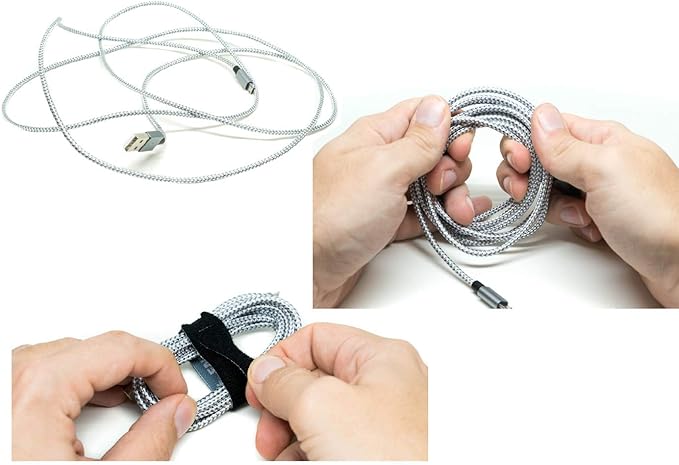 Cable Clips 3M Adhesive, Multipurpose Wire Clamps for Cable Management and Cable Runs - 50 Pack White Bundled with 10 Reusable Cable Ties