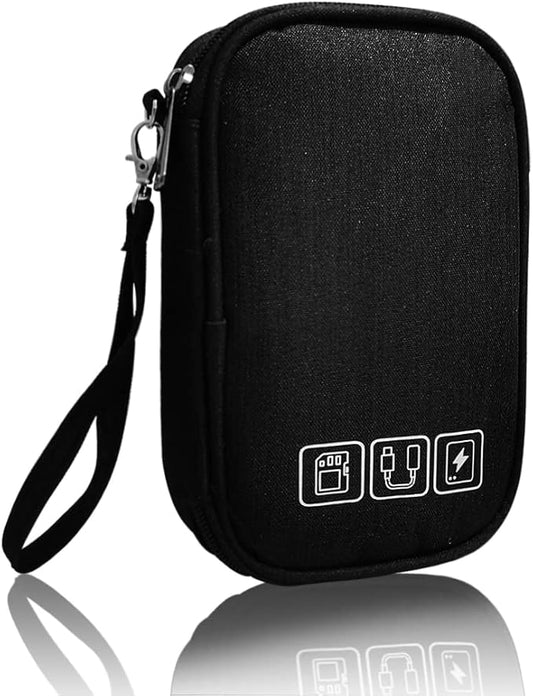 Electronic Organizer Bag Cable Organizer Travel Cord Organizer Case Pouch, Black