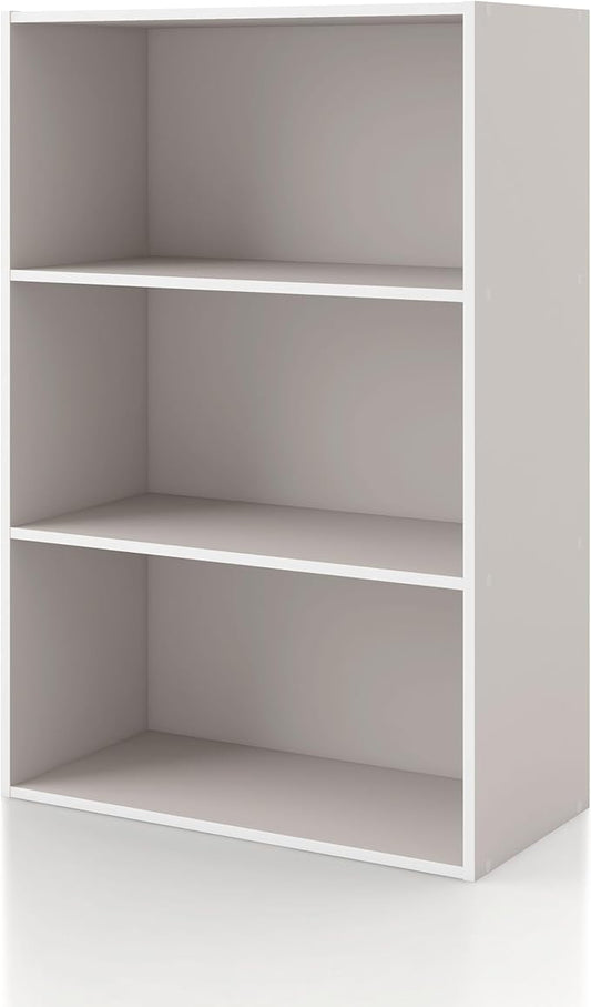 Homes, Inside + Out Apexa 3-Tier Cube Storage Organizer Shelves, Taupe Grey