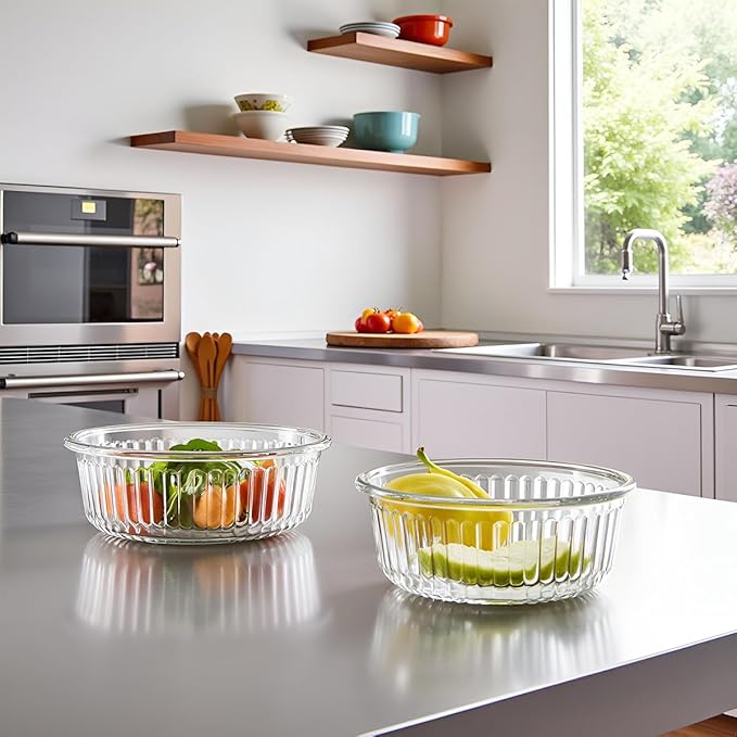 Small Round Glass Food Storage Containers with Lids
