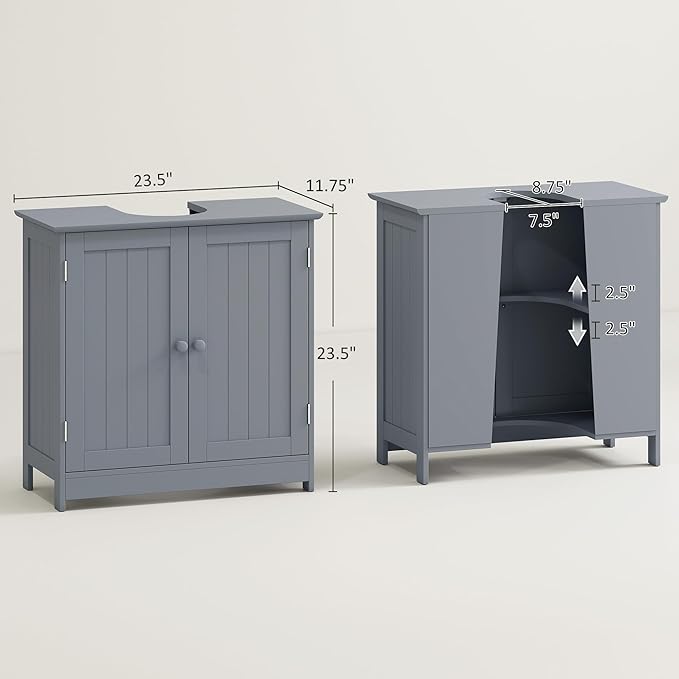 Under Sink Bathroom Cabinet with 2 Doors and Shelf