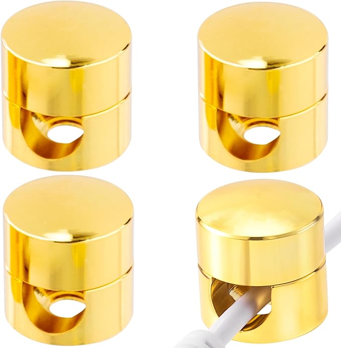 4 Sets Charger Holders for Cords, Gold Color Adjustable Cable Anchor Holders