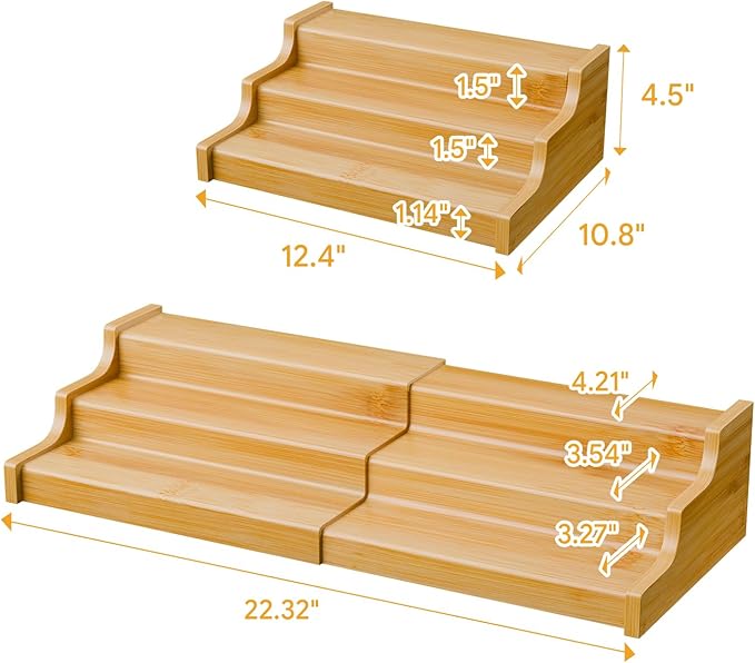 Simple Trending Expandable Bamboo Can Rack Organizer for Pantry