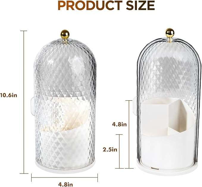 3 Slots Toothbrush Holders with Lid, White