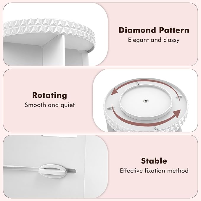 Rotating Makeup Organizer, Adjustable Vanity Organizer