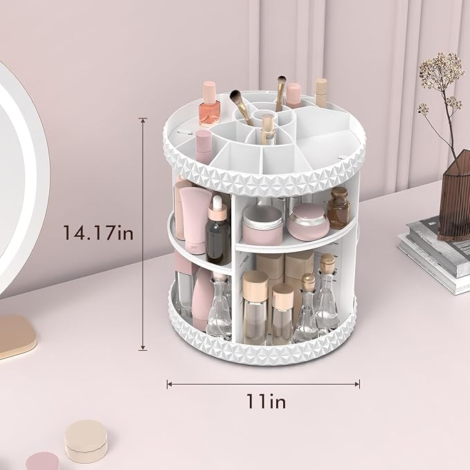 Rotating Makeup Organizer, Adjustable Vanity Organizer