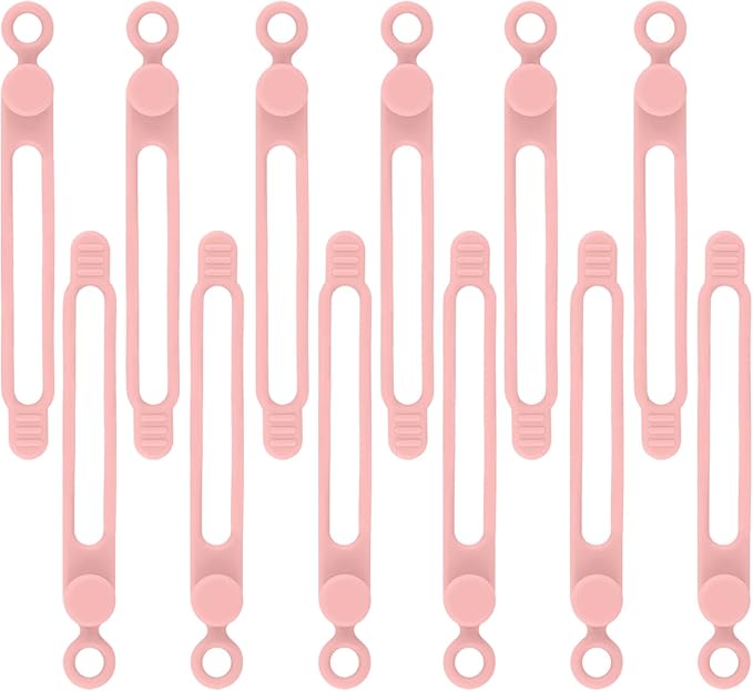 12pcs Pink Silicone Cable Ties