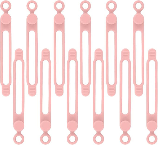 12pcs Pink Silicone Cable Ties