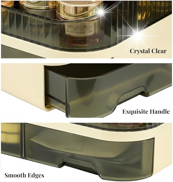 Makeup Organizer with Dual Drawers, Clear Acrylic