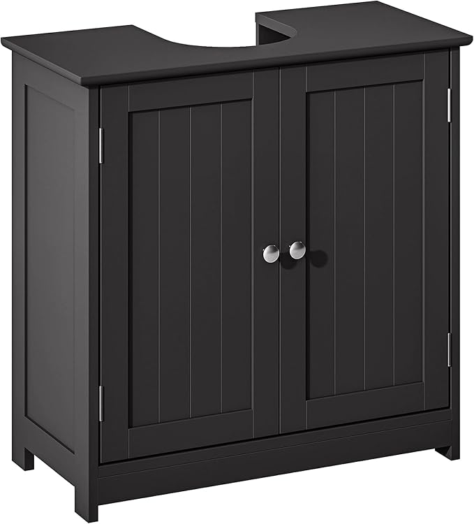 23.5" Pedestal Sink Storage Cabinet, Black