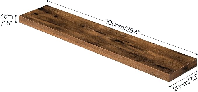 Floating Shelves for Wall, Rustic Brown BF100BJP201G2