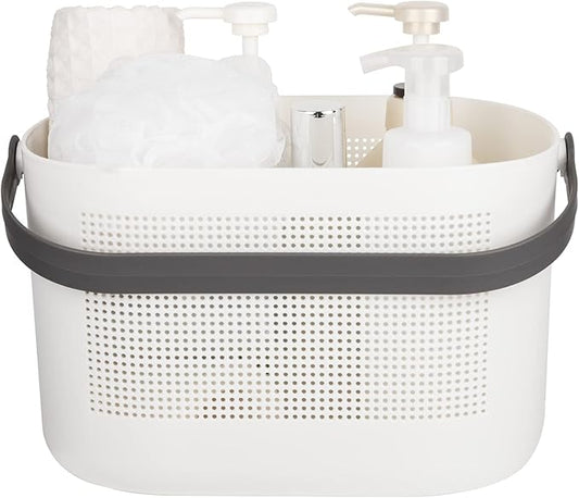 Plastic Storage Baskets with Handles, Grey