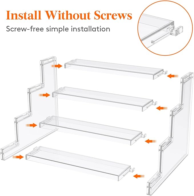Lifewit Perfume Organizer, Bedroom Decor, Cologne Cupcake Stand, Tool-Free Assembly, Makeup Display Shelf for Vanity Bathroom Counter Storage, Clear, 23 cm/9", 2 Pcs
