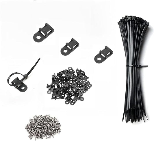 Black Cable Zip Tie Mounts Kit