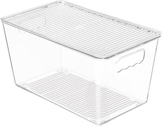 1 Pack Clear Stackable Storage Bins with Lids