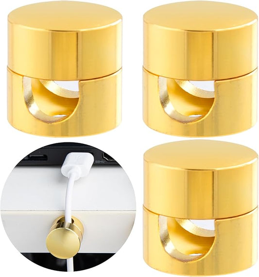 3 Sets Charger Holders for Cords, Gold Adjustable Cable Anchor Holders