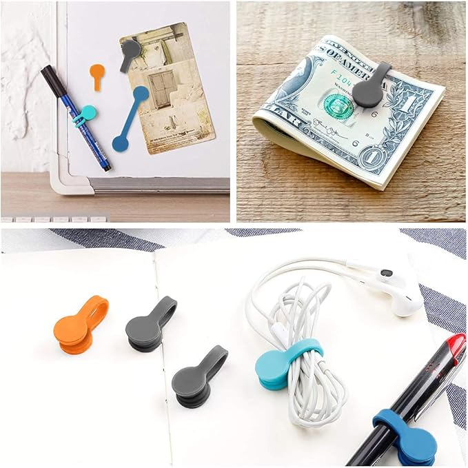 Magnetic Cable Ties 10-Pack 5 Colors