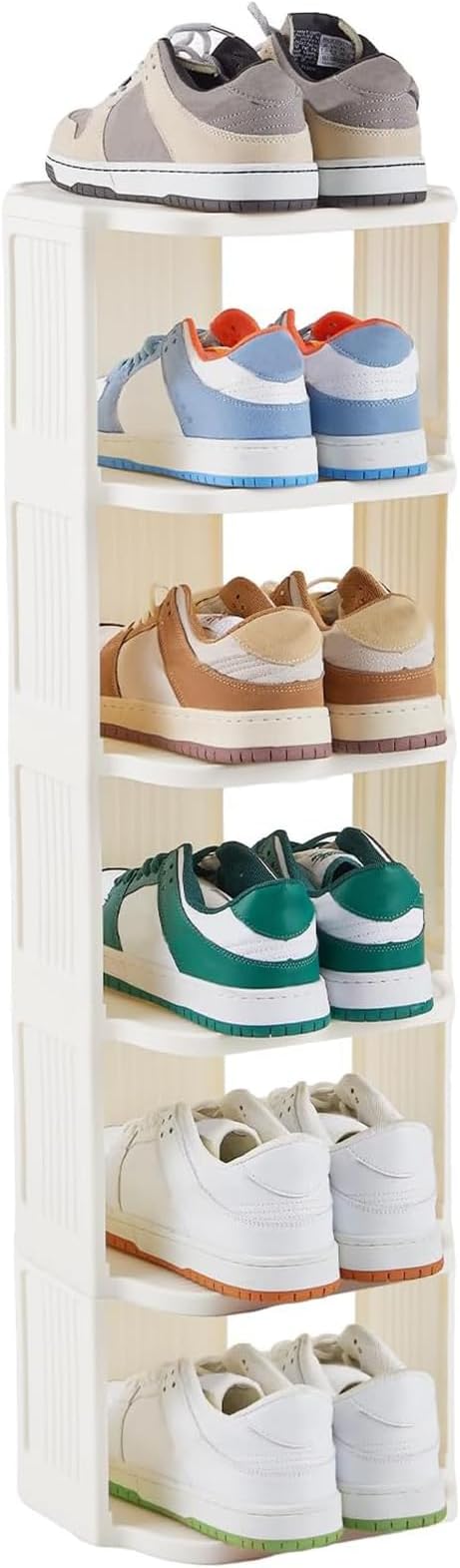 Vertical Shoe Rack, 6 Tiers Stackable Shoe Rack for Closet