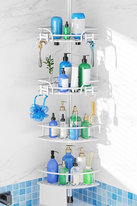 Shower Caddy Corner Tension Pole, White