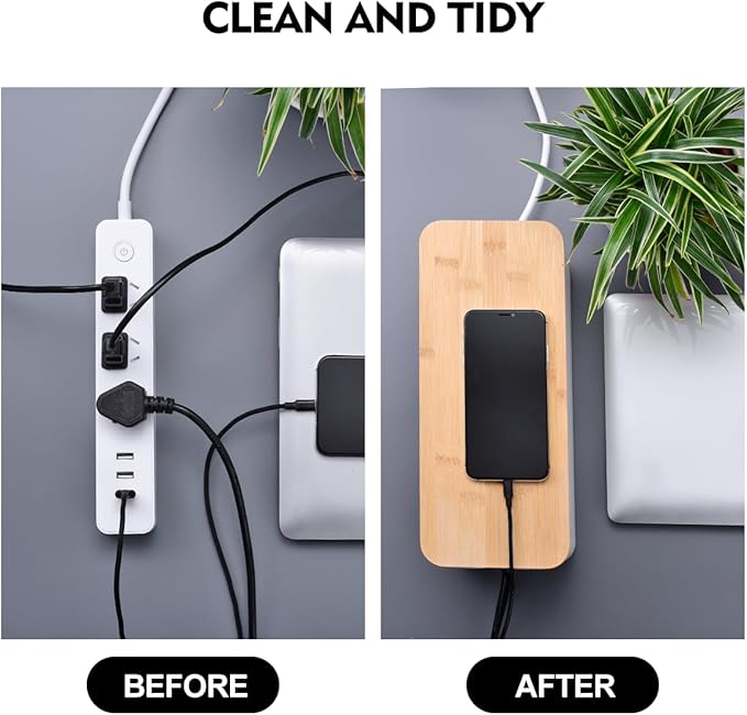 2 Pack Large Cable Management Box, White