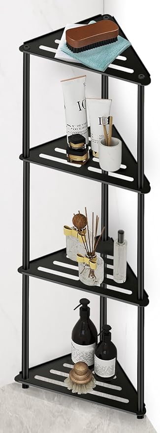 Standing Corner Shower Caddy, 4 Tier Stainless Steel Organizer Stand