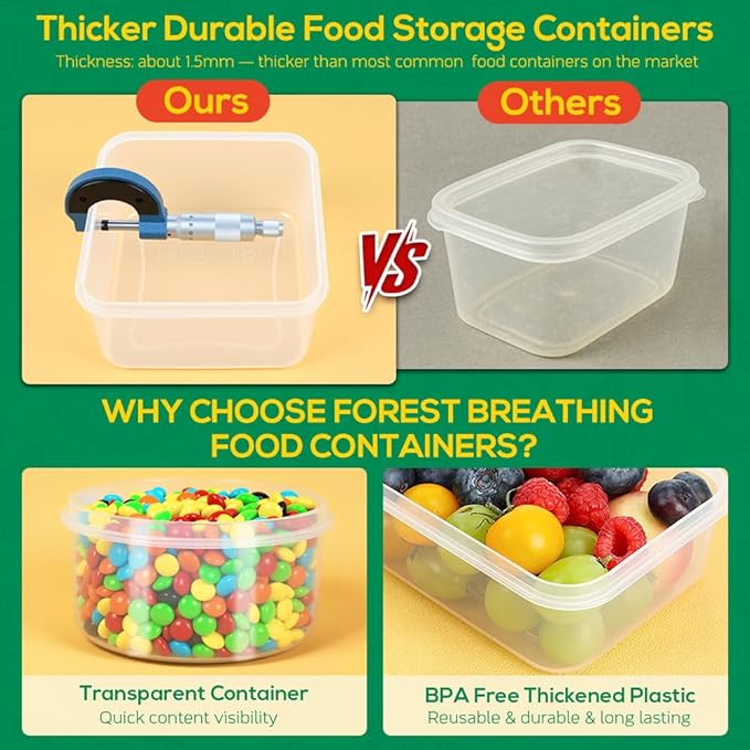 6 Pack Large Food Storage Containers with Lids (85oz/50oz/34oz) –BPA-Free