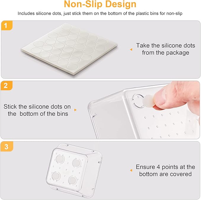 28 Piece Drawer Organizers with Non-Slip Silicone Pads