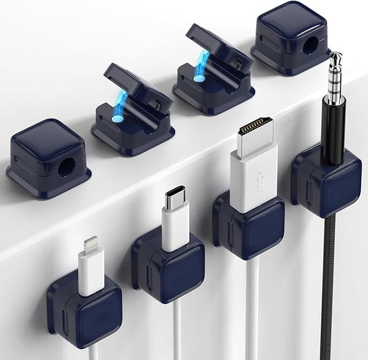 8 Pack Magnetic Cord Organizer, Easy Secure Adhesive Cable Management